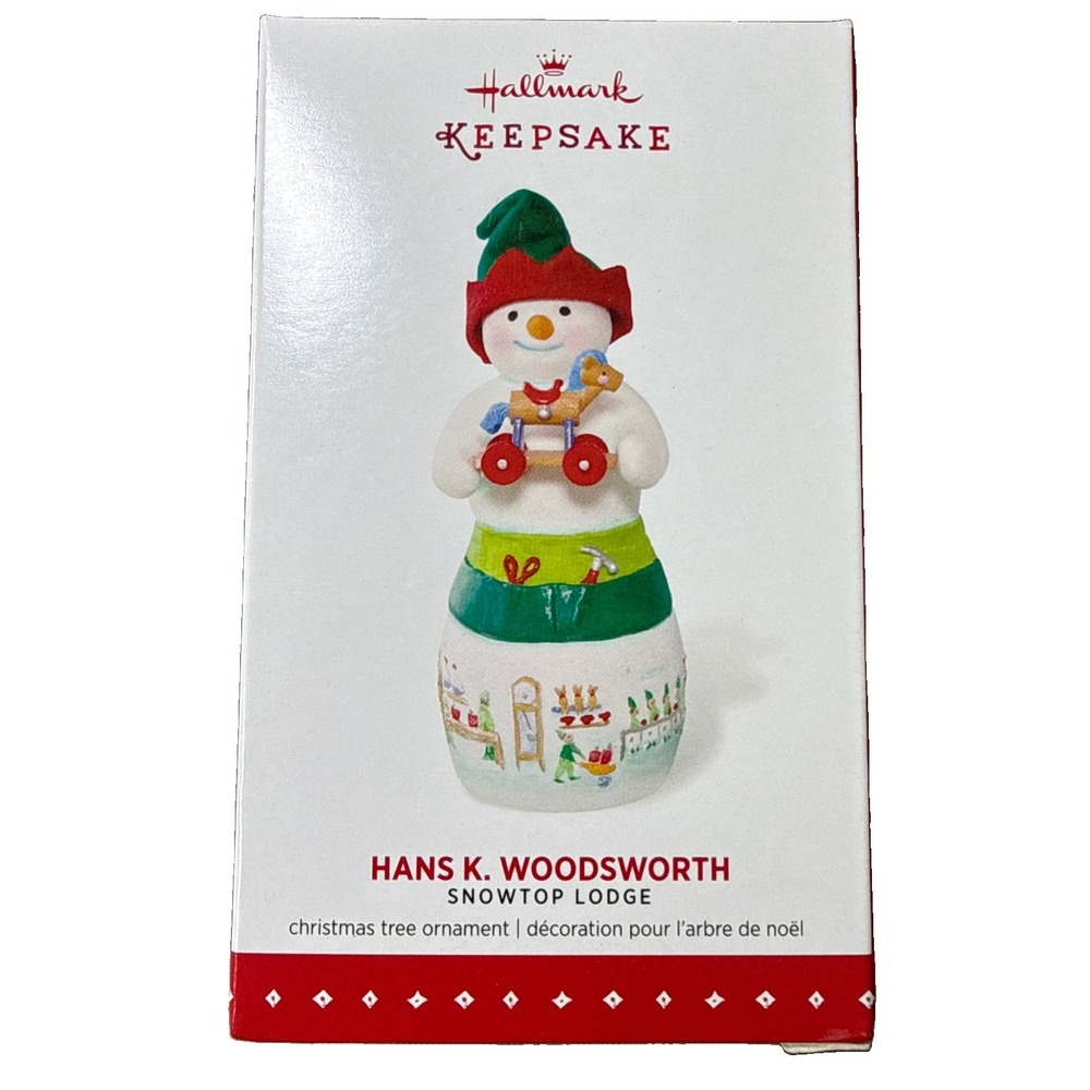Hallmark 2015 Hans K. Woodsworth Snowtop Lodge Snowman Christmas Ornament
